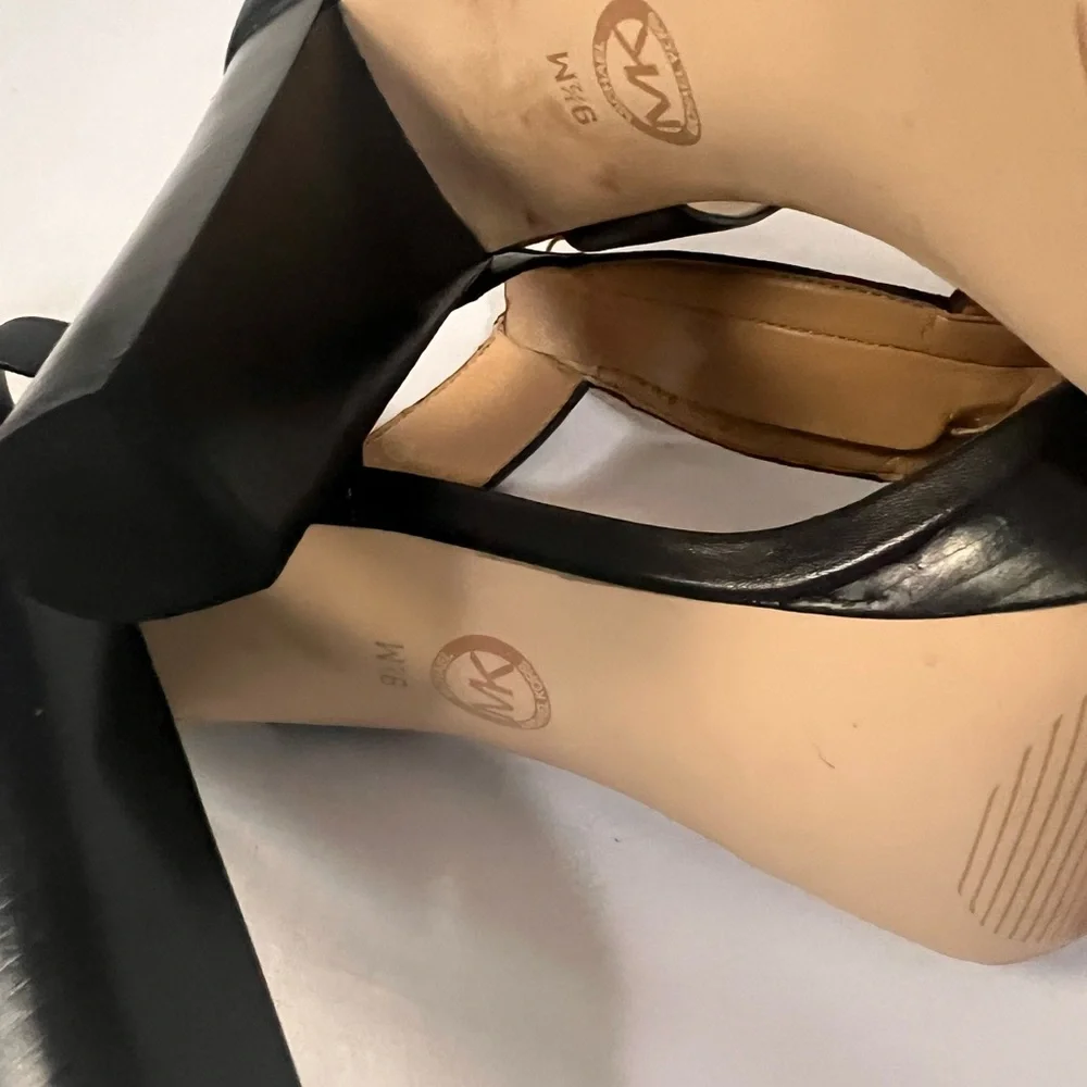 Michael Kors sexy, women’s open toe platform sandals,‎ black, 9 1/2 M, pre-owned